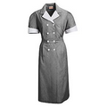 Women's Short Sleeve Pin Cord Double Breasted Lapel Dress
